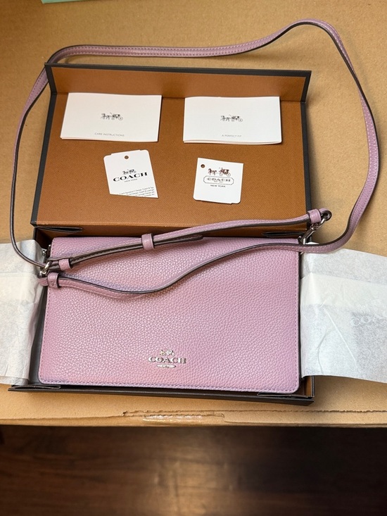 Coach Handbags - Coach Pebbled Leather Crossbody Bag in Lilac Pink